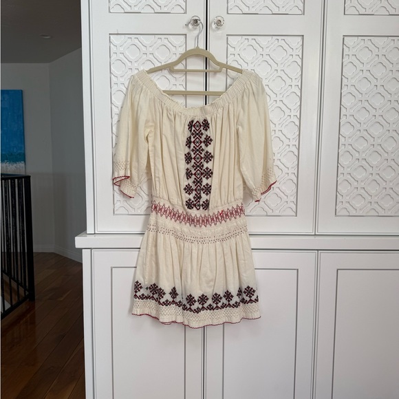 Tularosa White Off-Shoulder Embroidered Blouse - Picture 2 of 5